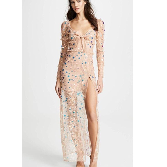 NWT For Love & Lemons Ace Maxi Sequin Dress S - Picture 2 of 6
